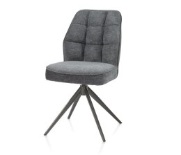 [na zamówienie] Krzesło jadalniane Bell - Antracyt / Miks Tkanin / Obrotowe/ CALABRIA-VADA
