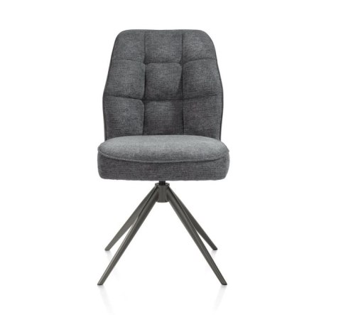 [na zamówienie] Krzesło jadalniane Bell - Antracyt / Miks Tkanin / Obrotowe/ CALABRIA-VADA