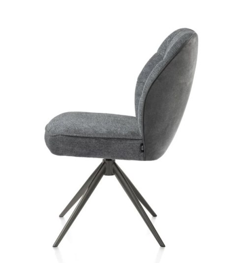 [na zamówienie] Krzesło jadalniane Bell - Antracyt / Miks Tkanin / Obrotowe/ CALABRIA-VADA