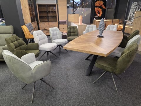 [na zamówienie] Krzesło jadalniane Bell - Antracyt / Miks Tkanin / Obrotowe/ CALABRIA-VADA