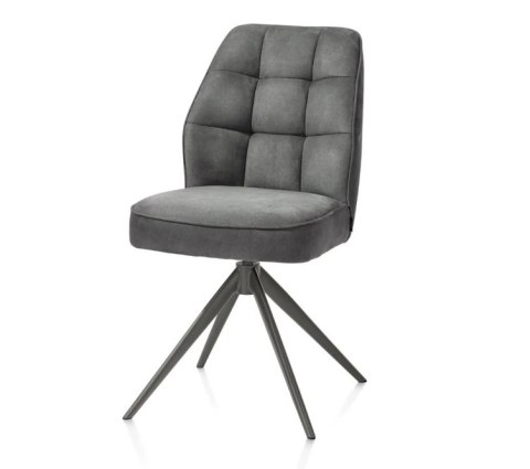 [na zamówienie] Krzesło jadalniane Bell - Antracytowa Mikrofibra CALABRIA / Obrotowe