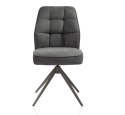 [na zamówienie] Krzesło jadalniane Bell - Antracytowa Mikrofibra CALABRIA / Obrotowe