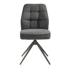 [na zamówienie] Krzesło jadalniane Bell - Antracytowa Mikrofibra CALABRIA / Obrotowe