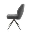 [na zamówienie] Krzesło jadalniane Bell - Antracytowa Mikrofibra CALABRIA / Obrotowe