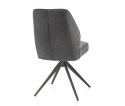 [na zamówienie] Krzesło jadalniane Bell - Antracytowa Mikrofibra CALABRIA / Obrotowe