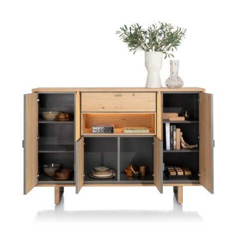 [K] Bufet/ wysoka komoda SHIMANTO 180 cm - Bright Natural Oak - Henders & Hazel