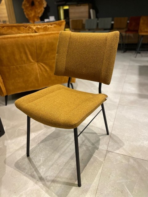 Krzesło Xooon Tatum żółta - Musztardowa plecionka