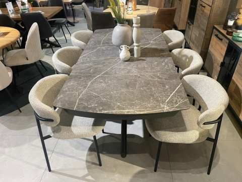 (K) Stół rozkładany z kolekcji Novello (HPL), marmur JASNY 200-278 cm Xooon