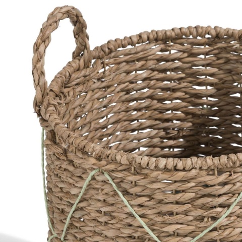 Zestaw 2 koszy RIO – COCO maison – Pleciony Design z Miętowym Detalem