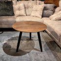 Stolik Kawowy TRAPANI - Drewno Mango Smoked - Ø 55 cm
