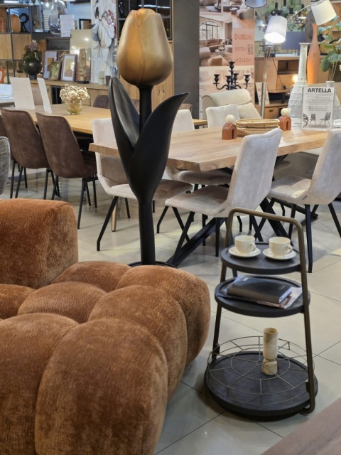 Stolik Pomocniczy / Patera James - 3-Poziomowy Metal i Drewno