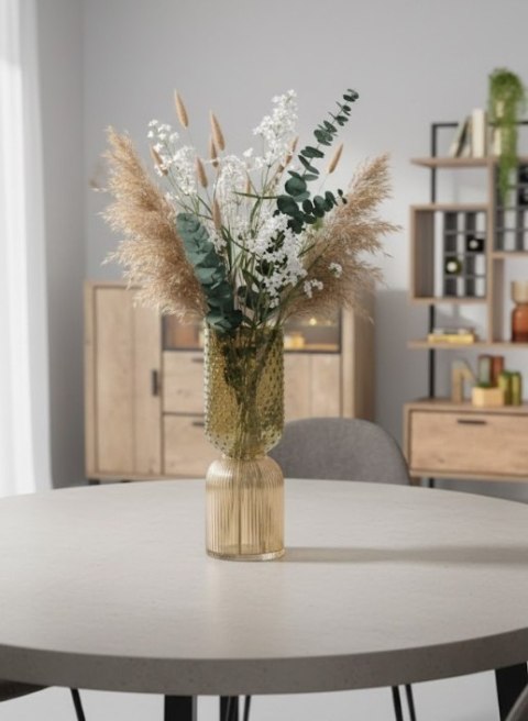 Wazon Szklany IMANI 38 cm - Miodowy/Oliwkowy | COCO maison