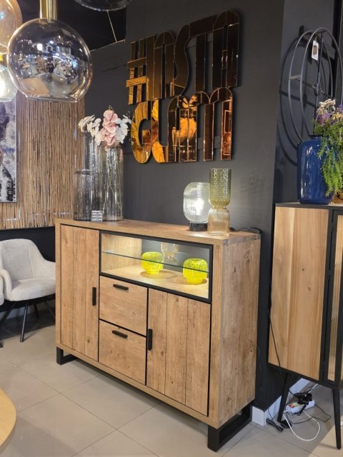 Wazon Szklany IMANI 38 cm - Miodowy/Oliwkowy | COCO maison