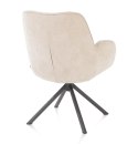Fotel Obrotowy RILEY - Sprężyny Kieszeniowe - Tkanina Chenille - Kolor Crème