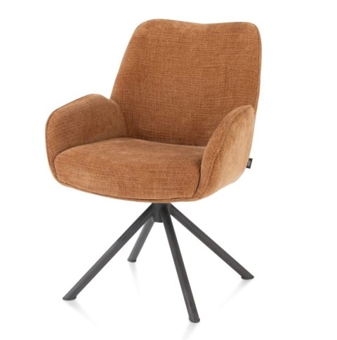 [na zamówienie] Fotel Obrotowy RILEY - Sprężyny Kieszeniowe - Tkanina Chenille - Kolor Koper