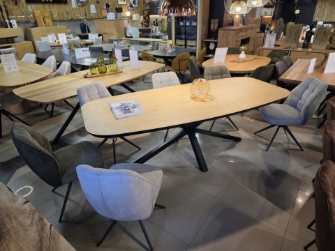 [na zamówienie] Krzesło jadalniane Bell - Antracytowa Mikrofibra CALABRIA / Obrotowe