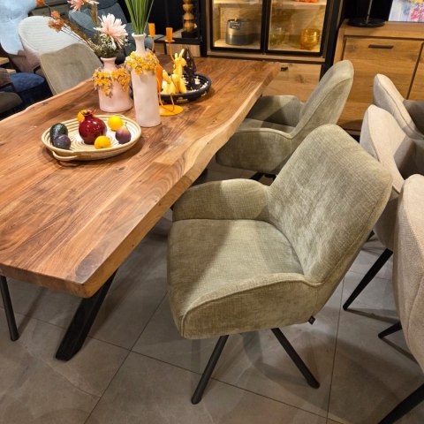 [od ręki] Fotel Obrotowy RILEY - Kieszeniowy Rdzeń Sprężynowy - Kolor Olive