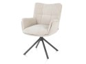 [od ręki] Fotel obrotowy JUNA, tkanina Livigno chenille kremowy, rama metal grafit