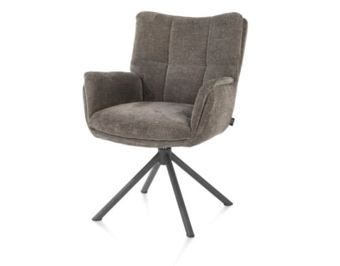 [od ręki] Fotel obrotowy JUNA z funkcją relax, tkanina Livigno chenille brązowy,