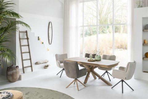 [od ręki] Fotel obrotowy JUNA z funkcją relax, tkanina Livigno chenille brązowy,