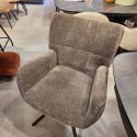 [od ręki] Fotel obrotowy JUNA z funkcją relax, tkanina Livigno chenille brązowy,