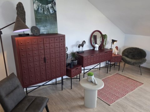 Designerska Szafka Nocna PANARO - Drewno Sosnowe, Loft Total Look