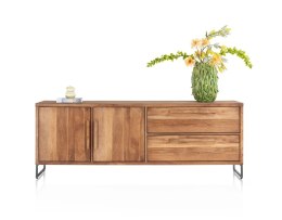 [K] Komoda Everest 220 cm - Wędzone Mango i Metal - Happy@Home