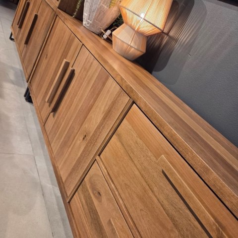 [K] Komoda Everest 220 cm - Wędzone Mango i Metal - Happy@Home