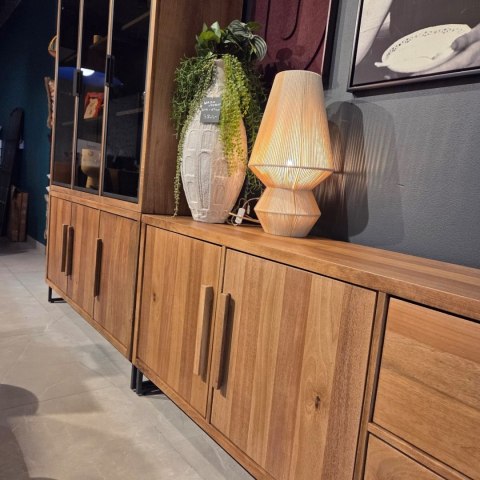 [K] Komoda Everest 220 cm - Wędzone Mango i Metal - Happy@Home