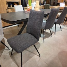 [K, od ręki] Krzesło MONACO - Tkanina Chenille TOBA (Antracyt)