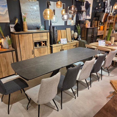 [K, od ręki] Krzesło MONACO - Tkanina Chenille TOBA (Antracyt)