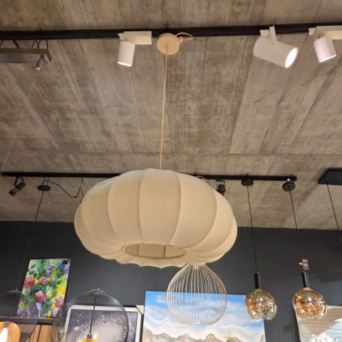 Lampa wisząca Skip - Beżowy Len i Metal - COCOmaison