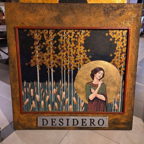 Obraz Ręcznie Malowany 3D "Pożądanie" - Leśna Nimfa z Tabliczką