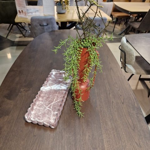 [R, defekt] Stół do jadalni TRENTON 240x110 cm, fornir dębowy, kolor Clay, organiczny kształt