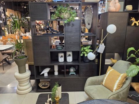 Regał/ parawan LUGANA - Onyx, Fornir Dębowy, 216 cm | Xooon