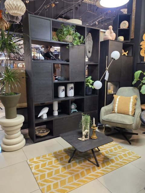 Regał/ parawan LUGANA - Onyx, Fornir Dębowy, 216 cm | Xooon