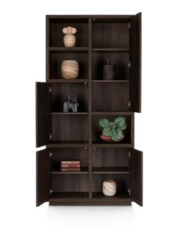 Regał/witryna GIJON - Fornir Dębowy, Lakier Platinum, 215 cm/ Henders& Hazel