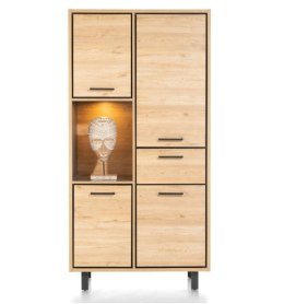 Wysoka szafa / Witryna Ostrava | Avalon| Avalox 100 x 200 cm - Primo Laminato - Happy@Home Vintage Oak | Natural