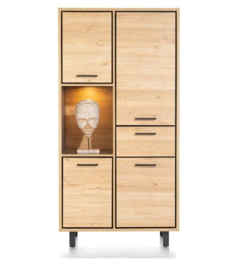 Wysoka szafa / Witryna Ostrava | Avalon| Avalox 100 x 200 cm - Primo Laminato - Happy@Home Vintage Oak | Natural