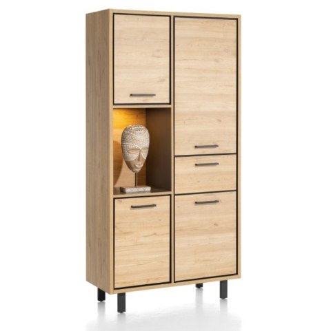 Wysoka szafa / Witryna Ostrava | Avalon| Avalox 100 x 200 cm - Primo Laminato - Happy@Home Vintage Oak | Natural