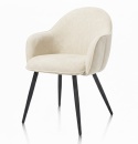 [fabrycznie nowe] Fotel Jadalniany Habufa Astoria - Tkanina Livigno, Kolor Kremowy