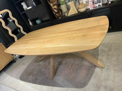 (K, od ręki) Stół Hybryda ARVADA & SHIMLA 220 x 110 cm - lity dąb, owalny blat, skandynawski design