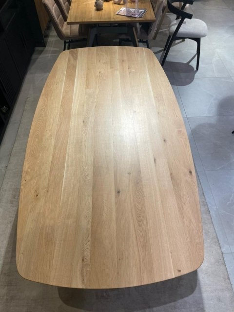 (K, od ręki) Stół Hybryda ARVADA & SHIMLA 220 x 110 cm - lity dąb, owalny blat, skandynawski design