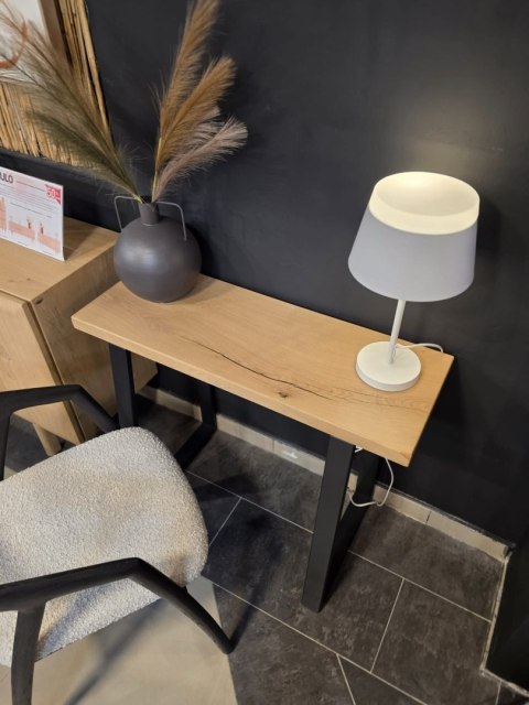 Konsola NORDIC LOFT 96 cm - lity dąb klasyczny, stal