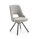 Krzesło do jadalni CHRIS - Tkanina szenilowa LIVIGNO Grey, sprężyny kieszeniowe, Henders & Hazel
