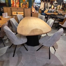 Krzesło do jadalni CHRIS - Tkanina szenilowa LIVIGNO Grey, sprężyny kieszeniowe, Henders & Hazel