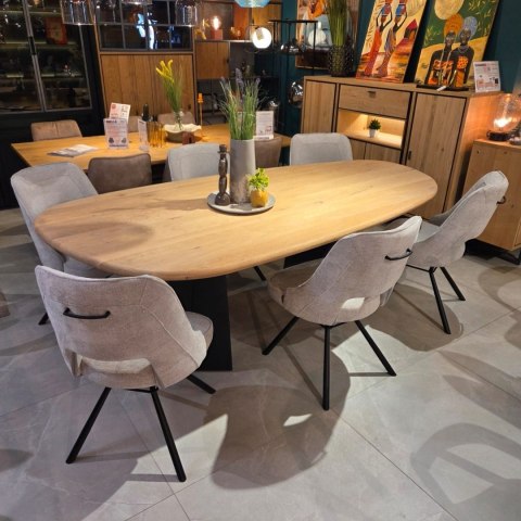 Krzesło do jadalni CHRIS - Tkanina szenilowa LIVIGNO Grey, sprężyny kieszeniowe, Henders & Hazel