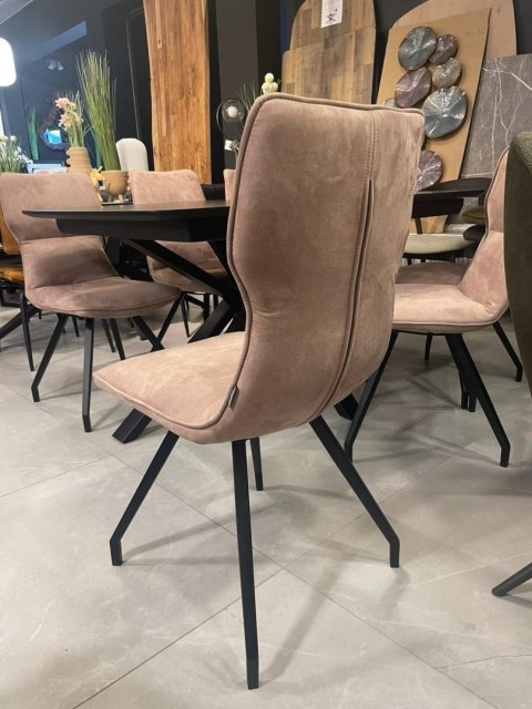 Krzesło jadalniane ZORA - Beżowa Mikrofibra Calabria, Design XOOON