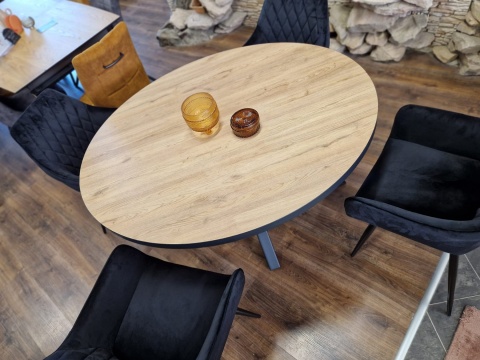 [M] Stół Avalox 150 x 120 cm vintage oak centralna noga
