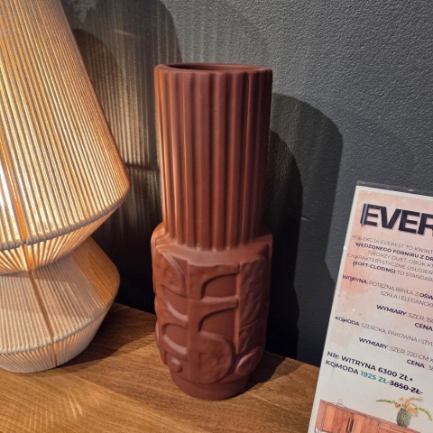 Wazon Ceramiczny ALEX – 40 cm, Burgundowy Mat, COCO maison